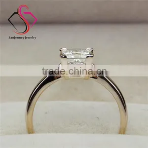 Princess Cut Moissanite Solitaire 1 Carat Sqaure 5.5mm Center 14k Rose Gold Wedding Engagement Ring thumbnail-3