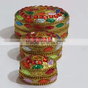 Jeweled Trinket Box Attractive Glitter and Mirror Jewelry Boxes thumbnail-2