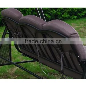 3-seat Garden Patio Shade Swing Hanging Chair Outdoor Canopy Swing Chair thumbnail-5