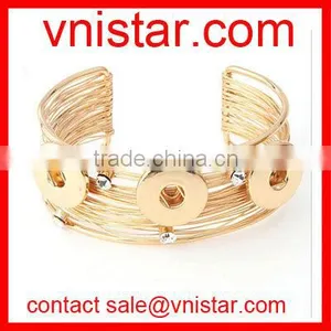 Vnistar Interchangeable Jewelry Snap Button Wire Bangle Wholesale NBR005-2 Fit 18mm Button Charm thumbnail-1