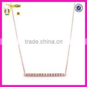 Classic Factory Directly Sell Full cz Bar Necklace Fashion Rose Gold Plating Horizontal Bar Necklace thumbnail-1