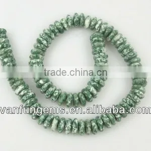 Gemstone Green Point Stone Rondelle Beads for Jewelry thumbnail-1