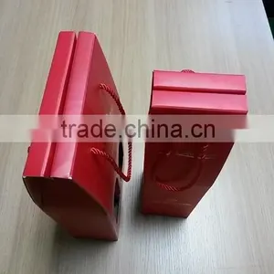 2016Customized Wholesale Elegant Hand Made Wine Paper Box for 2 Bottles thumbnail-4