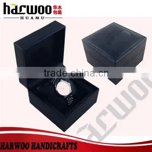 Wholesale Wood Leather Craft Black Luxury Present Packaging Custom Gift Box thumbnail-5