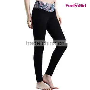 Wholesale Stylish Women Print Black Slimming Yoga Pants thumbnail-3