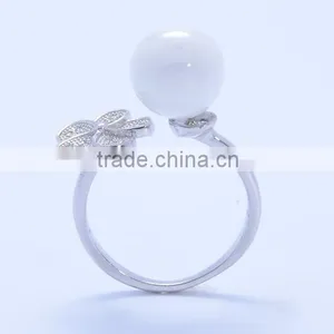 2016 Ceramic Jewellery Attractive Silver 925 Bead Flower Zircon Ring Sizes thumbnail-3