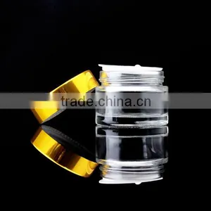 Clear Glass Jar With Shiny Gold Cap thumbnail-1