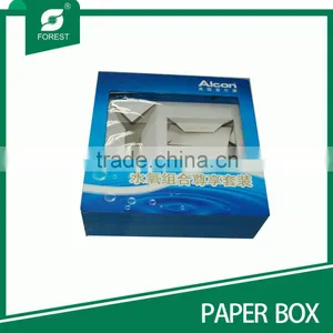 NEW DESIGN BLUE CARDBOARD CORRUGATED CARTON BOX FOR PERSONAL CARE PACKAGING WITH HANDLES thumbnail-2