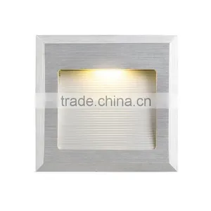 Brushed Silver Square 87*87mm Indoor Led Step Light Wall Lamp 3w thumbnail-2