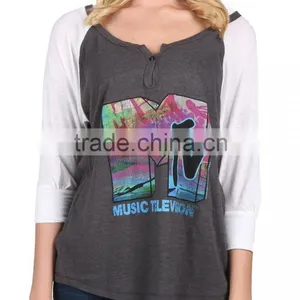 Wholesale Hot Style Womens Raglan Long Sleeve Shirt thumbnail-2