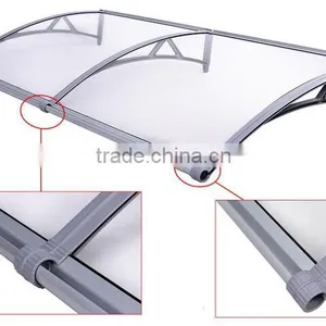 Innovative Design - PP Plastic Polycarbonate Door Canopy With Water Gutter - Clear Transparent PC Roof thumbnail-5