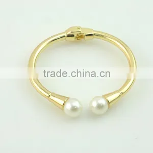 New Fashion Gold Plated Cuff Pearl Friendship Bracelet Bangles Designs thumbnail-2