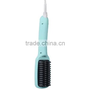 Rubber Coating PTC Heating Gorgeous Anion Hair Straightener Hair Straightener Brush thumbnail-3