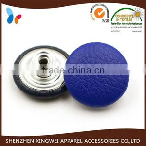 Metal Tack Button Leather Covered Jeans Button for Denim thumbnail-1