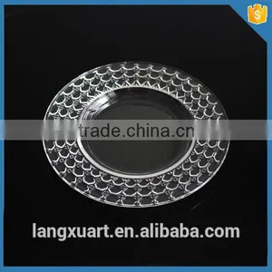 LXHY-T039 Hand Pressed Crystal Glass Cheap Oneycomb Wholesale Bulk Dinner Plate thumbnail-1