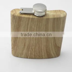 Water Transfer Series--- Special Wood Grain Hip Flask thumbnail-1