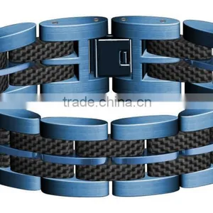 10 mm Wide Blue 316L Stainless Steel Bracelet for Men Most Popular Products Bracelet thumbnail-6