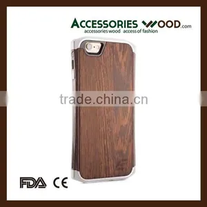 New Design Metal Bumper Case+wood Mobile Phone Case for Phone 6 thumbnail-5