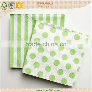 Disposable Blue Square Dot Party Paper Napkin With OEM thumbnail-3