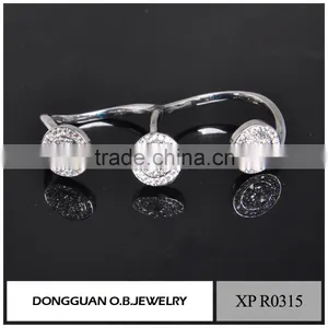 Popular 925 Sterling Silver Ring Wedding Adjustable Ring Plated White Gold thumbnail-2