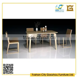 Modern Simple Design E1MDF Top Wooden Frame Dining Table Chair Set thumbnail-1