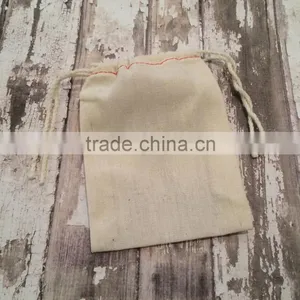 Customized Printing White Cotton Bags With Double Drawstring thumbnail-6