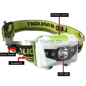 Mini 4 Mode Waterproof 200 Lumen R3 2 LED Flashlight Super Bright Headlight Headlamp Torch Lanterna With Headband thumbnail-3