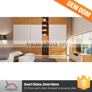 4 Door Wooden Veneer Designs Lightweight Portable Armoire Wardrobe Closet thumbnail-1