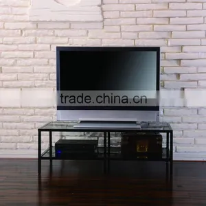 2 Tier Glass TV Stand Table Living Room Furniture thumbnail-2
