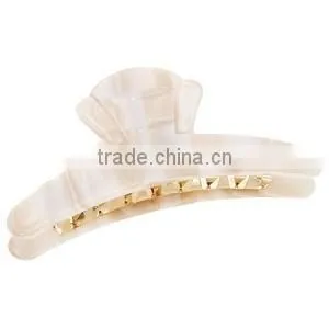 TORTOISE SHELL CELLULOSE ACETATE CLASSIC JAW CLIP WITH METAL TOOTH thumbnail-5