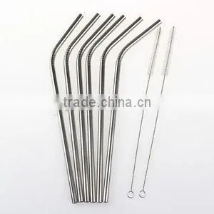 Hot Sale Stainless Steel Straws for Drink 6 Pcs With 2 Cleaner Brush Cleaning Brush Included thumbnail-2