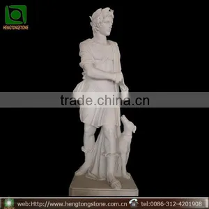 Life Size White Marble Hunter Statue thumbnail-1
