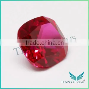 Gemstones Wholesale China 10x10mm 5# Square Cushion Shape Synthetic Ruby Gemstone thumbnail-3