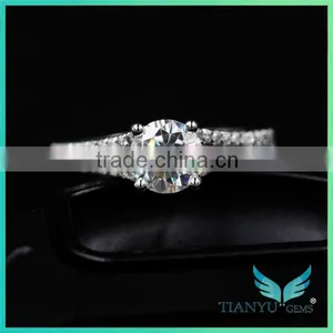1 Carat 6.5mm E F Color Vvs Moissanite14k Gold Moissanite Engagement Rings thumbnail-1