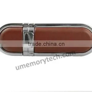 Leather Material Commercial Memory Stick 32GB 64GB Key Chain Pendrive thumbnail-3