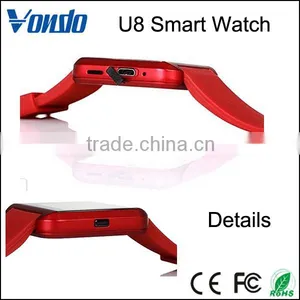 Wholesale WristWatch Phone Touch Screen For IOS Iphone Android Smartphone Samsung Smartphone Black U8 Bluetooth Smart Watch thumbnail-4