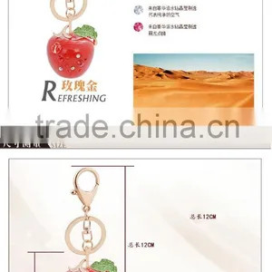 Colorful Crystal Rhinestone Accessories 3D APPLE Shape Key Chains and Key Rings thumbnail-5