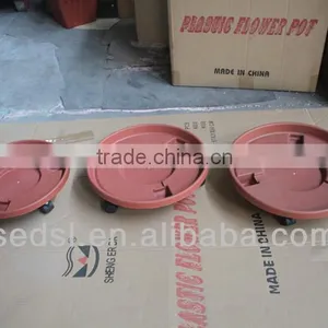 Plastic Terracotta Clay Saucers With Wheels thumbnail-1
