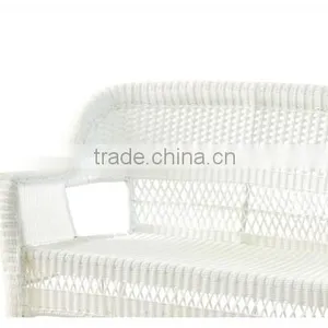 Indoor/Outdoor Gorgeous White Wicker Patio Love Seat Furniture thumbnail-2