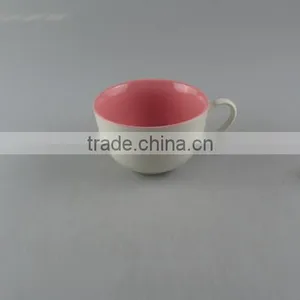 Round Porcelain Inner Pink-glazed Coffee Cup thumbnail-1