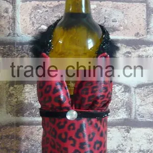 Red Leopard Fashion Bra Wine Bottle Bags thumbnail-1