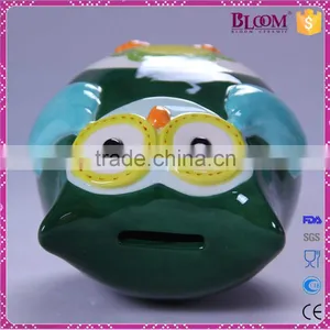 Ceramic Glazed Home Decoration Owl Shape Piggy Bank thumbnail-5