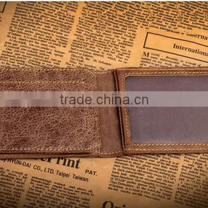 Full Grain Leather Money Clip Wallet With High Quality RFID Blocker Slim Bifold Credit Card Holder thumbnail-5
