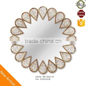 Home Decor Stainless Steel Mother of Pearl Wall Mirror thumbnail-1