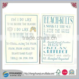 BEACH RULES WOODEN NAUTICAL SHABBY CHIC WALL SIGN BATHROOM PLAQUE SEASIDE thumbnail-1