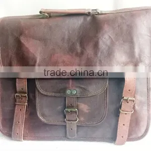 Handmade Vintage Genuine Leather College Briefcase thumbnail-1