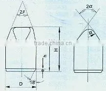 Hard Alloy Product for Mining Tools and Oil Field Drill Bit----wedge Tooth(1374) thumbnail-1