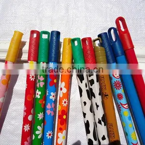 Solid Color PVC Coated Wooden Broom Stick thumbnail-1