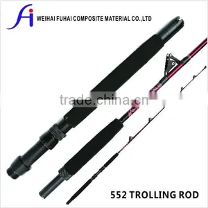 552 Fiberglass Red Trolling Boat Fishing Rod thumbnail-1