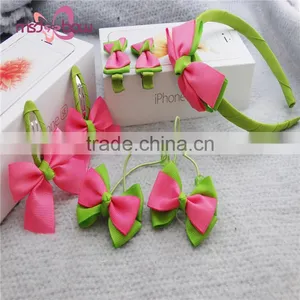 Cheap Baby Girls Headwear Set Grosgrain Ribbon Bow Hair Accessories for Kids thumbnail-3